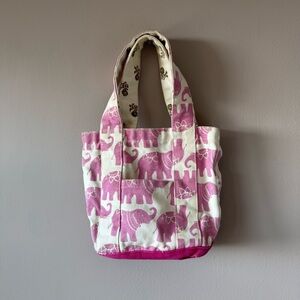 Pink Chicken New York Pink Elephant Mini Canvas Tote‎ Bag